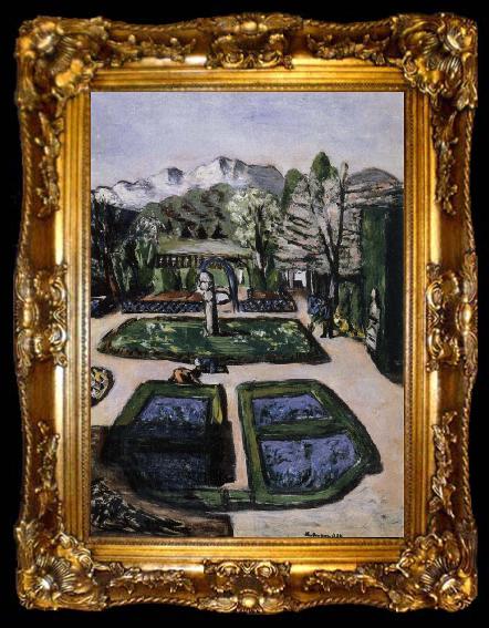 framed  Max Beckmann Garden Landscape in Spring with Mountains, ta009-2